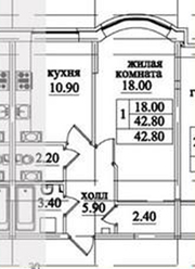 аренда 1к кв в 2мин от метро (не аг-во) 